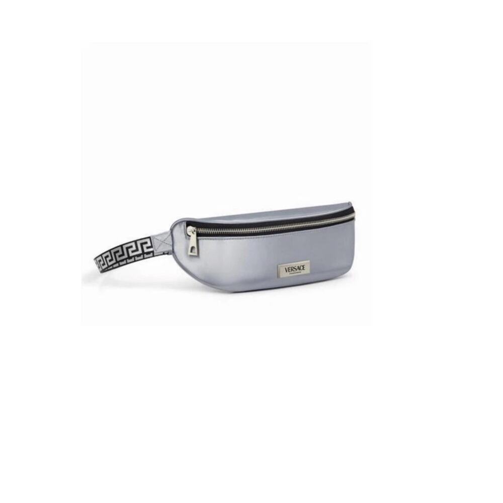 Versace Fragrances Silver Belt Bag Travel Pouch Fanny Pack Dust Bag New